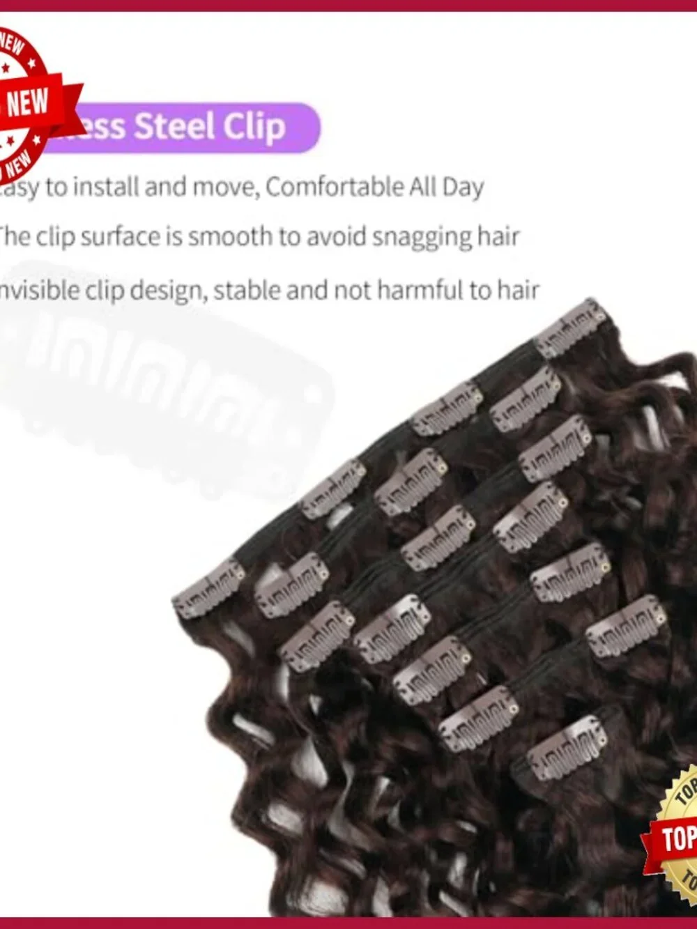 Natural Wave Clip In Human Hair Extensions 22 Inch 7Pcs 120G